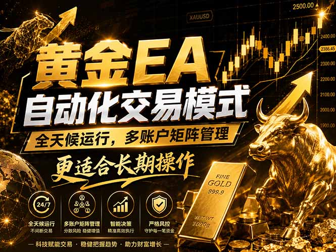 黄金EA量化：多窗口矩阵稳定运行，系统自动执行，收益空间持续放大-海淘下载站