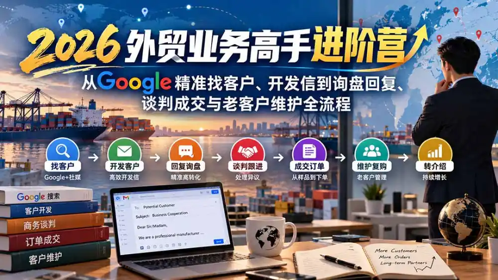 2026外贸业务高手进阶营:从Google精准找客户、开发信到询盘回复、谈判成交与老客户维护全流程-海淘下载站