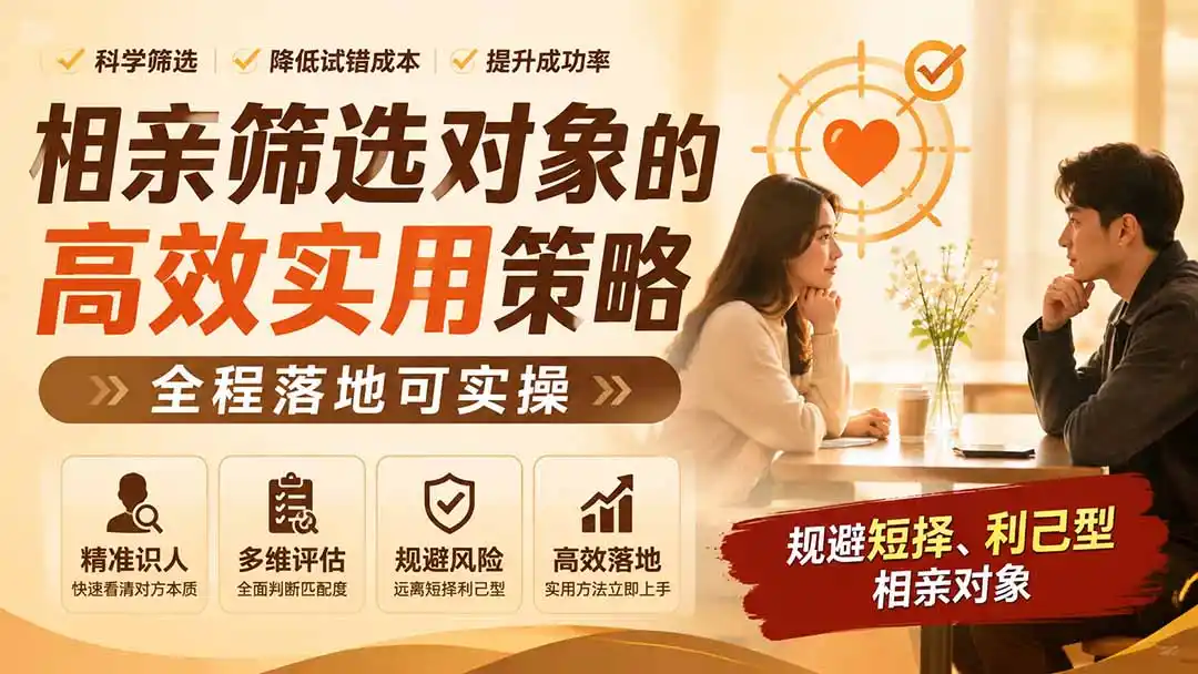 付费文章：相亲筛选对象的高效实用策略，全程落地可实操，规避短择、利己型相亲对象-海淘下载站