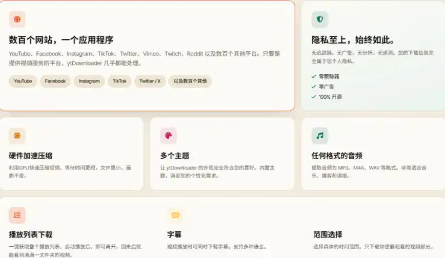 YouTube、B站超100+平台视频免费下载，超级好用，多平台免费开源热门视频下载器ytDownloader-海淘下载站