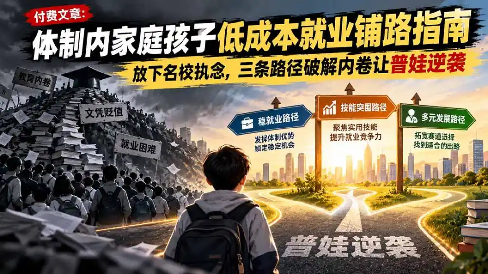 付费文章：体制内家庭孩子低成本就业铺路指南，放下名校执念，三条路径破解内卷让普娃逆袭-海淘下载站