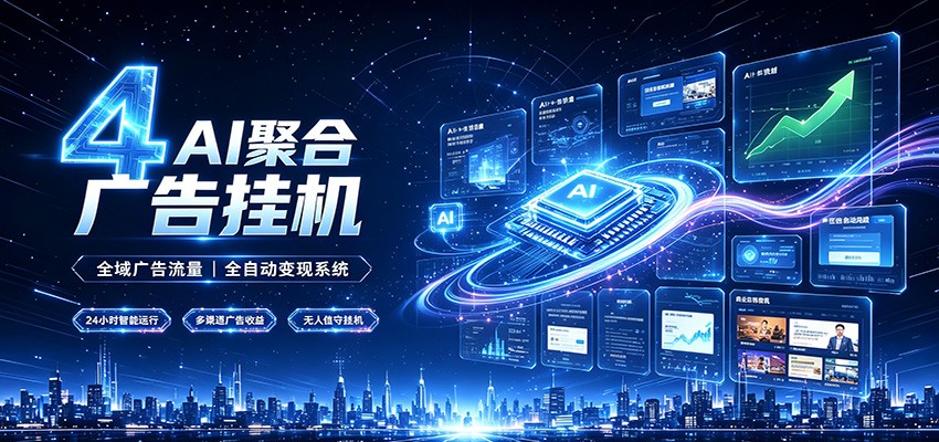 全域广告流量聚合,AI无人挂机稳赚佣金,打造长期稳定被动收入副业-海淘下载站