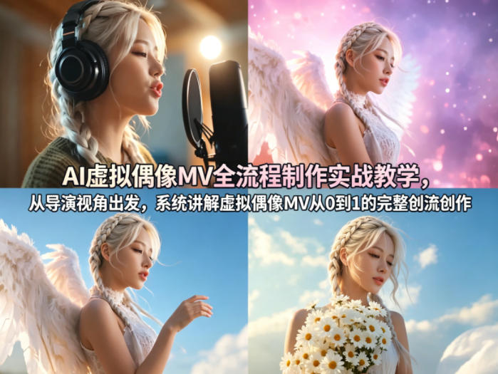 AI虚拟偶像MV全流程制作实战教学，从导演视角出发，系统讲解虚拟偶像MV从0到1的完整创作流程-海淘下载站