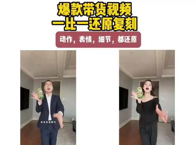 AI带货视频复刻,一比一还原加二创,动作,表情,细节,都还原,新手也能直接套用-海淘下载站