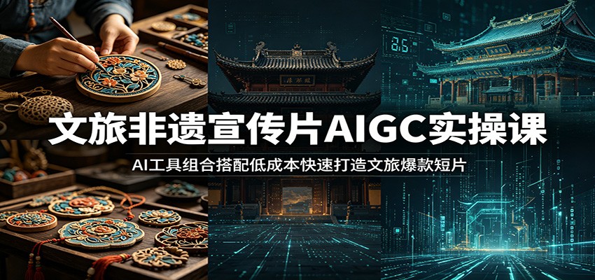 文旅非遗宣传片AIGC实操课：AI工具组合搭配低成本快速打造文旅爆款短片-海淘下载站