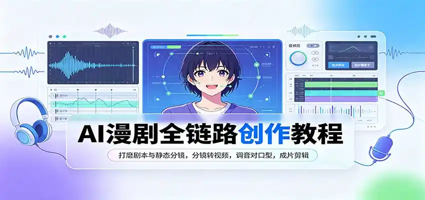 AI漫剧全链路创作教程:打磨剧本与静态分镜,分镜转视频,调音对口型,成片剪辑-海淘下载站