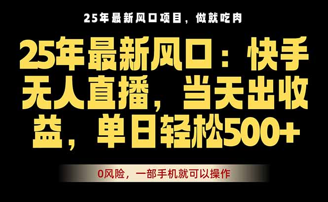 25年最新无人直播玩法，当天秒出单，一部手机就可操作-海淘下载站