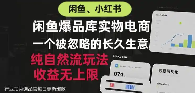 闲鱼小红书实物电商,纯自然流玩法,一个被忽略的长久生意,收益无上限【揭秘】-海淘下载站