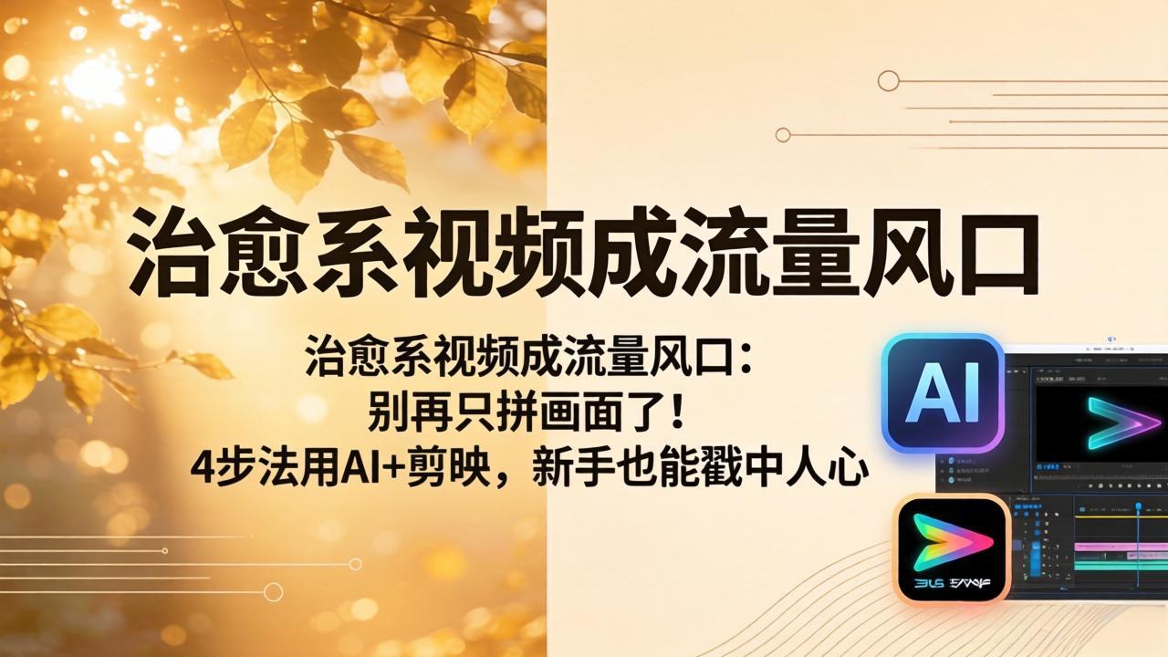 治愈系视频成流量风口：别再只拼画面了！4步法用AI+剪映，新手也能戳中人心-海淘下载站