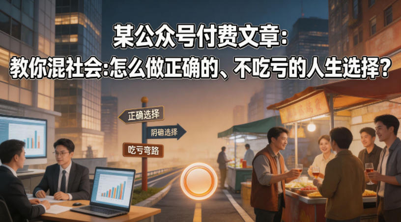 某公众号付费文章：教你混社会：怎么做正确的、不吃亏的人生选择？-海淘下载站