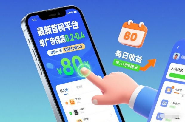 最新首码平台，单广告保底0.2-0.4，单机一天轻松撸80，早入场早賺米【揭秘】-海淘下载站