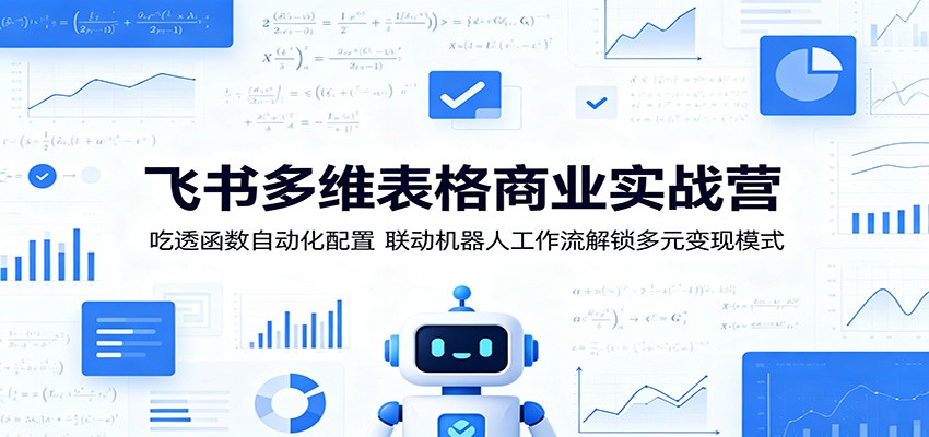 飞书多维表格商业实战营:吃透函数自动化配置,联动机器人工作流解锁多元变现模式-海淘下载站