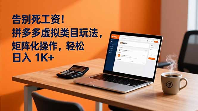 告别死工资！拼多多虚拟类目玩法，矩阵化操作，轻松日入 1K+-海淘下载站