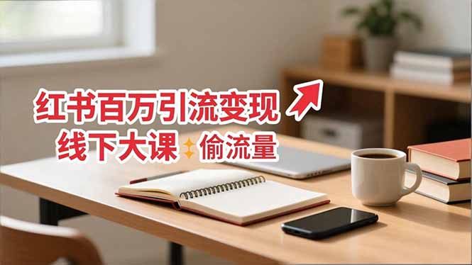 小红书百万引流变现-11月线下大课：分享从0到百万引流路径，手把手教偷流量、拿结果-海淘下载站