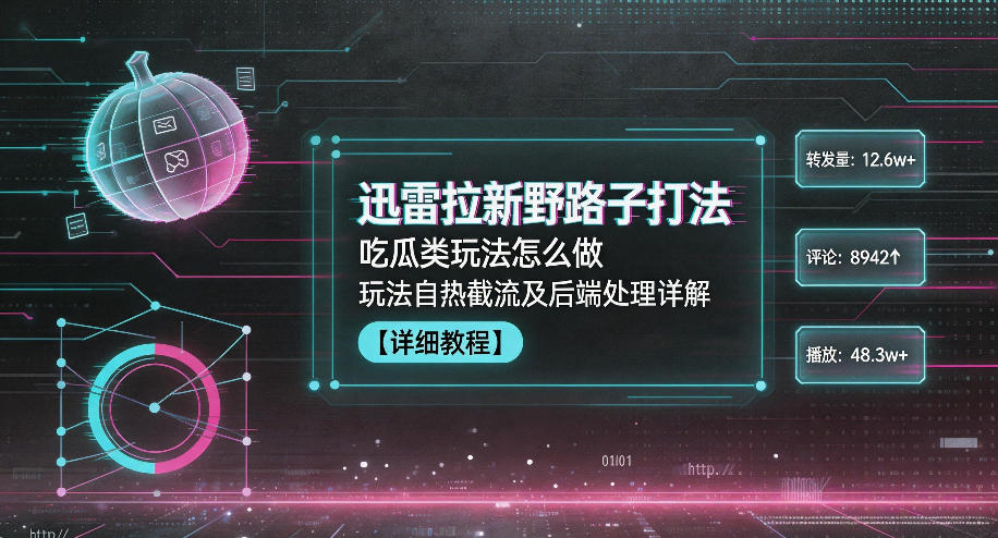 迅雷拉新野路子打法，吃瓜类玩法怎么做，玩法自热截流及后端处理详解-海淘下载站