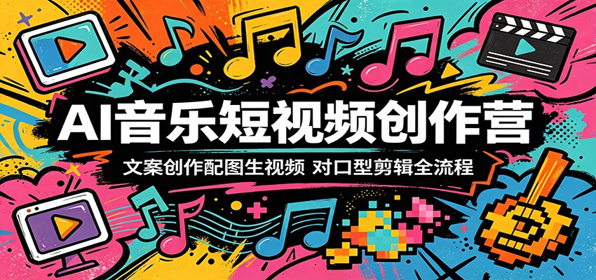 AI音乐短视频创作营：文案创作配图生视频，对口型剪辑全流程-海淘下载站