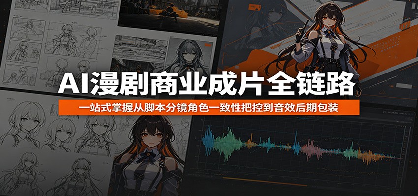 AI漫剧商业成片全链路：一站式掌握从脚本分镜角色一致性把控到音效后期包装-海淘下载站