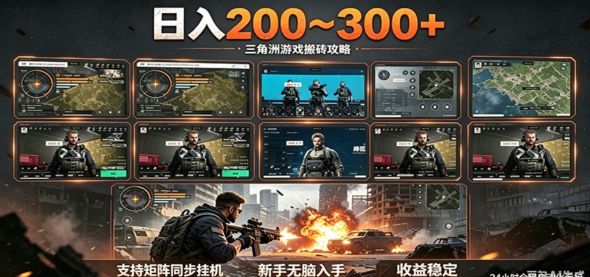 日入200~300+ 三角洲全自动搬砖项目，新手零门槛即可无脑入手-海淘下载站