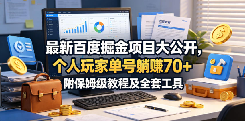 最新百度掘金项目大公开，个人玩家单号躺賺70+，附保姆级教程及全套工具【揭秘】-海淘下载站