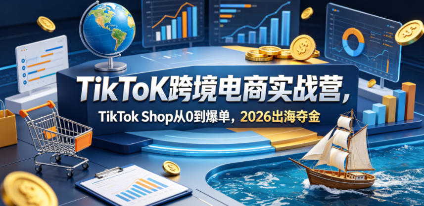 TikToK跨境电商实战营，TikTok Shop从0到爆单，2026出海夺金-海淘下载站