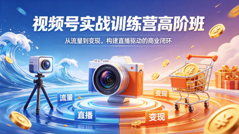 视频号实战训练营高阶班，从流量到变现，构建直播驱动的商业闭环(26年4月)-海淘下载站