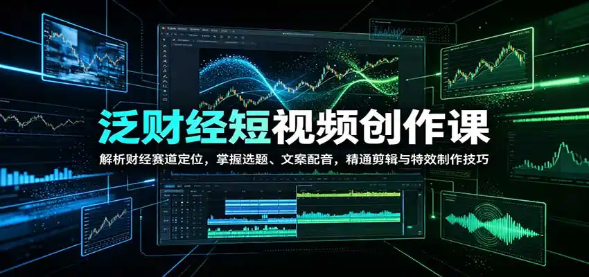 泛财经短视频创作课:解析财经赛道定位,掌握选题、文案配音,精通剪辑与特效制作技巧-海淘下载站