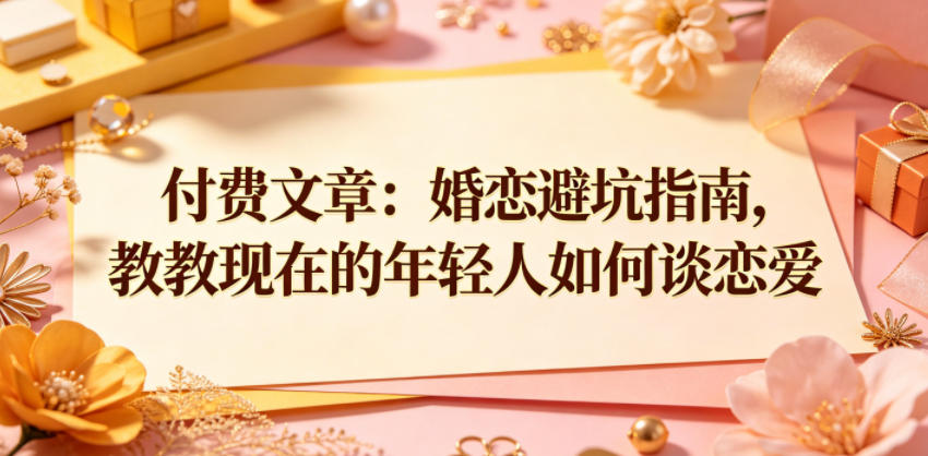 付费文章:婚恋避坑指南,教教现在的年轻人如何谈恋爱-海淘下载站