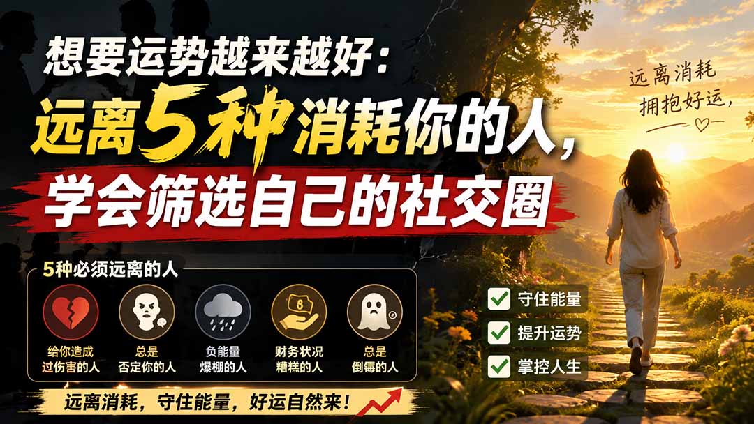 付费文章：想要运势越来越好：远离5种消耗你的人，学会筛选自己的社交圈-海淘下载站