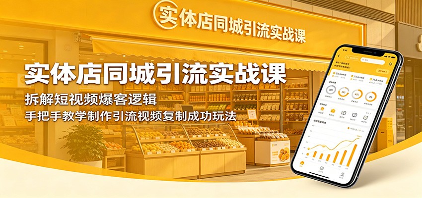 实体店同城引流实战课：拆解短视频爆客逻辑，手把手教学制作引流视频复制成功玩法-海淘下载站