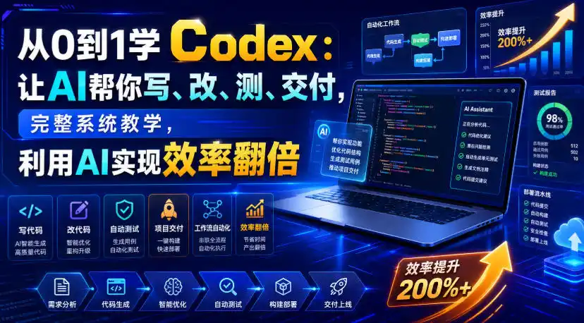 从0到1学Codex:让AI帮你写、改、测、交付,完整系统教学,利用AI实现效率翻倍(更新0918)-海淘下载站