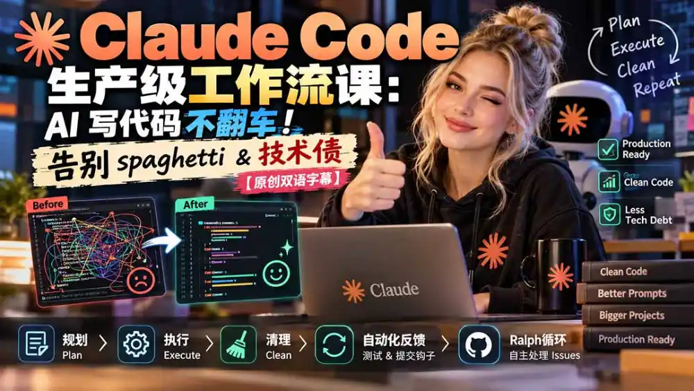 Claude Code 生产级工作流课：AI 写代码不翻车！告别 spaghetti & 技术债【原创双语字幕】-海淘下载站