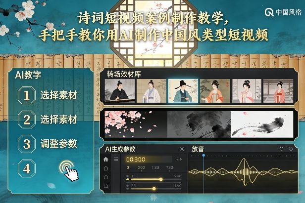 古诗词短视频案例制作教学，手把手教你用AI制作中国风类型短视频-海淘下载站