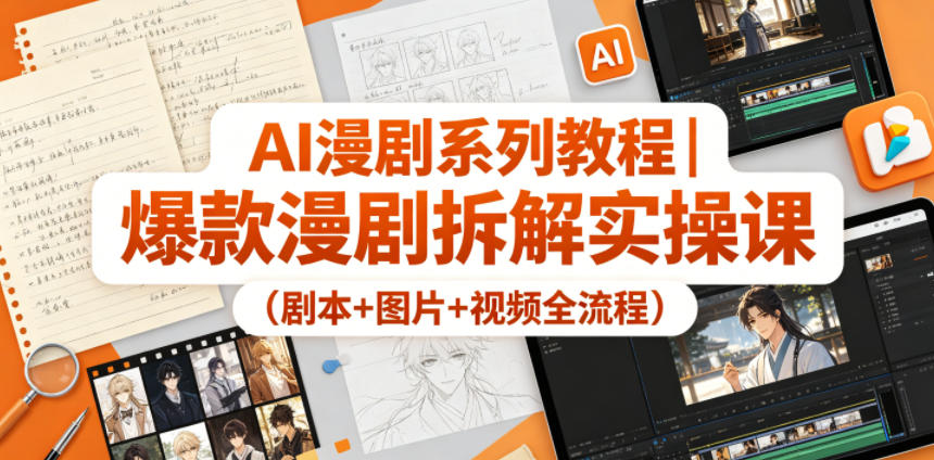 AI漫剧系列教程｜爆款漫剧拆解实操课(剧本+图片+视频全流程)-海淘下载站