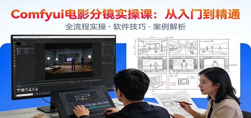 ComfyUI电影分镜实操课：分镜一致性，全流程AI视频制作，零基础也能做专业分镜-海淘下载站
