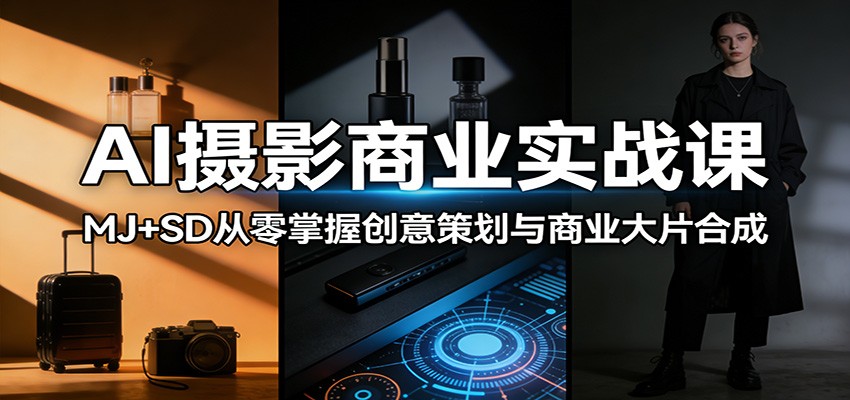 AI摄影商业实战课：MJ+SD从零掌握创意策划与商业大片合成-海淘下载站