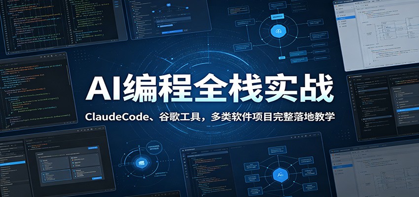 AI编程全栈实战:ClaudeCode、谷歌工具,多类软件项目完整落地教学-海淘下载站