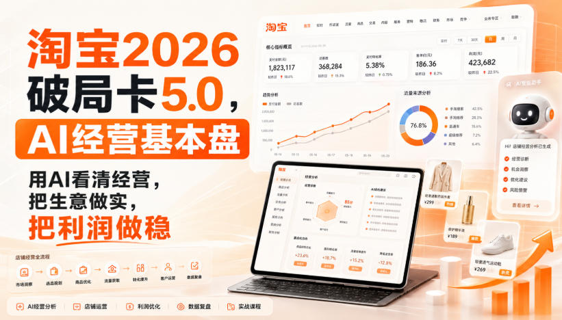 智篆商业-淘宝2026破局卡5.0,AI经营基本盘,用AI看清经营,把生意做实,把利润做稳-海淘下载站