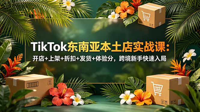 TikTok东南亚本土店实战课:开店+上架+折扣+发货+体验分,跨境新手快速入局-海淘下载站
