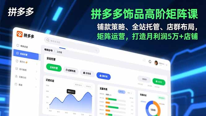 拼多多饰品高阶矩阵课，铺款策略、全站托管、店群布局，矩阵运营，打造月利润5万+店铺-海淘下载站