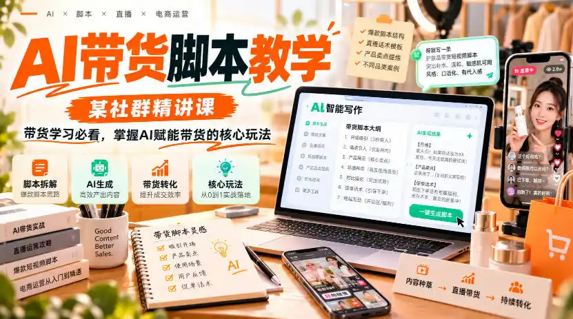 AI带货脚本教学,某社群精讲课,带货学习必看,掌握AI赋能带货的核心玩法-海淘下载站