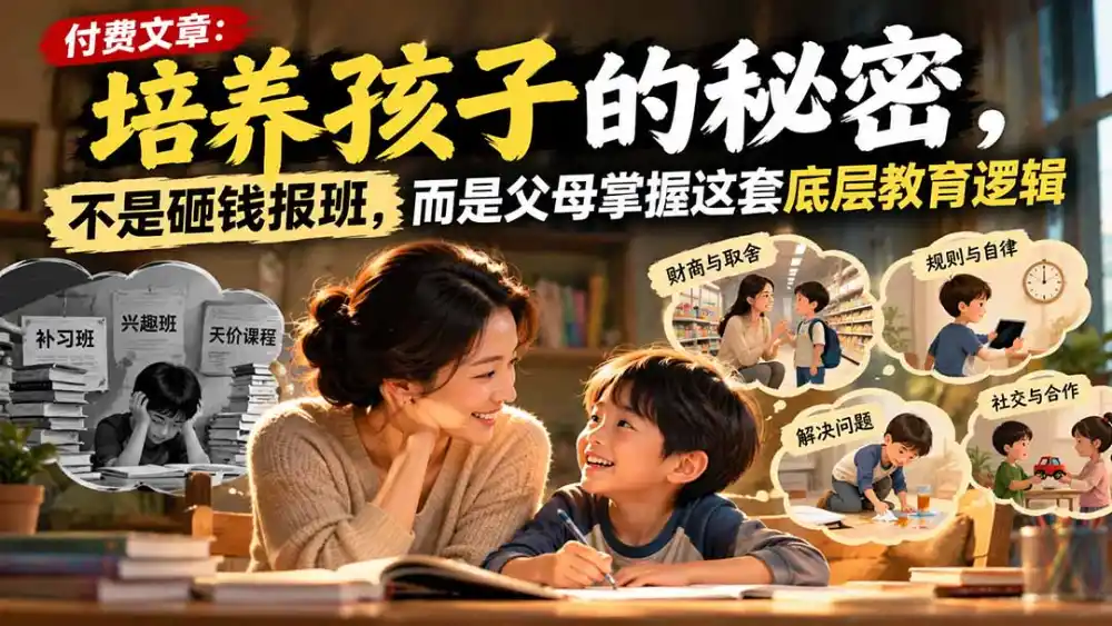 付费文章：培养孩子的秘密，不是砸钱报班，而是父母掌握这套底层教育逻辑-海淘下载站