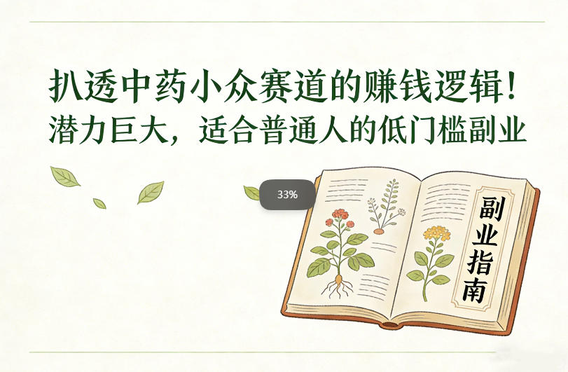 扒透中药小众赛道的賺米逻辑，潜力巨大，适合普通人的低门槛副业-海淘下载站