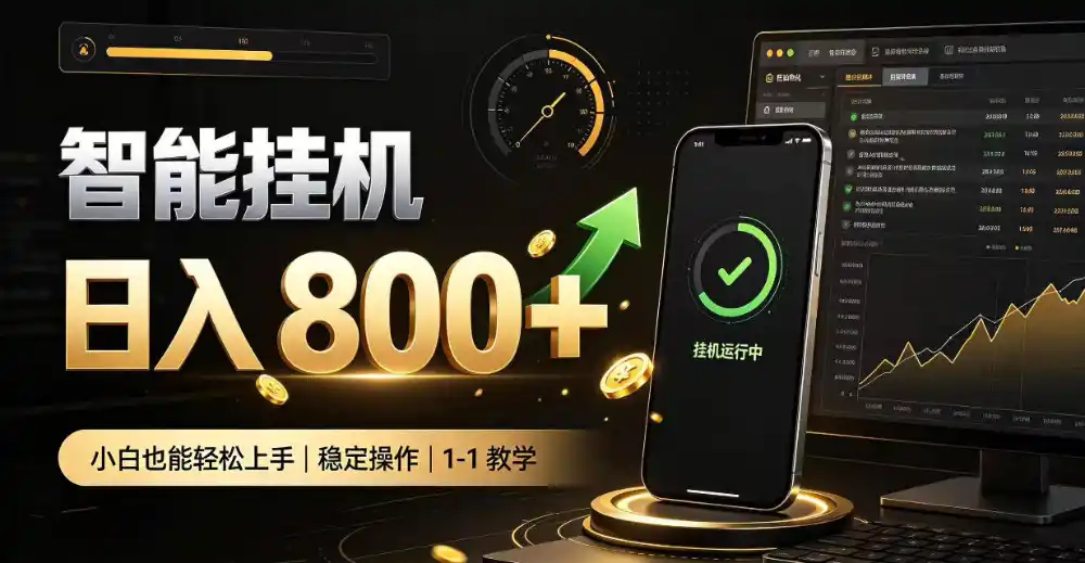 零值守智能挂G,副业高效增收居家智能挂G,新手也能日入800【揭秘】-海淘下载站