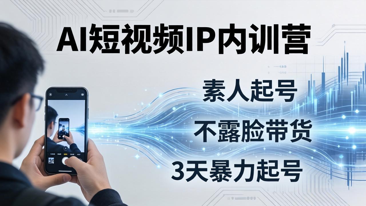 2026AI短视频IP内训营：从素人起号到不露脸带货，3天暴力起号全流程拆解-海淘下载站