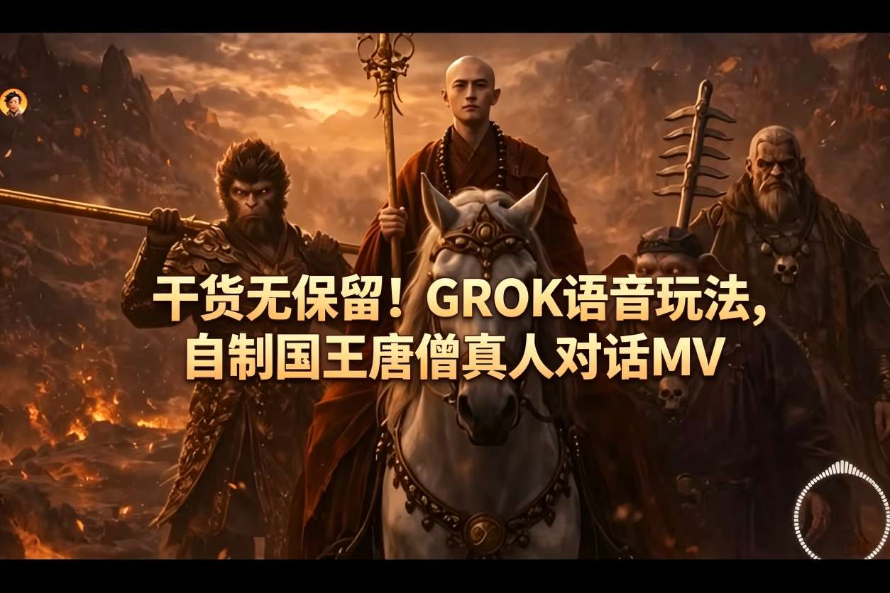 干货无保留！GROK语音玩法，自制国王唐僧真人对话MV-海淘下载站