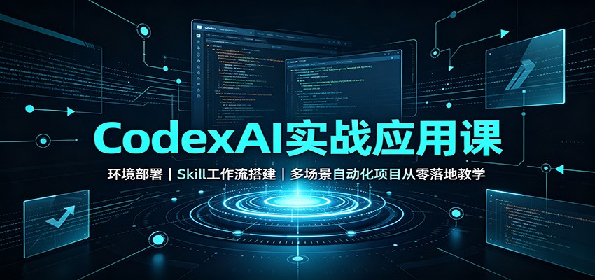 CodexAI实战应用课:环境部署Skill工作流搭建,多场景自动化项目从零落地教学 CodexAI实战应用课:环境部署Skill工作流搭建,多场景自动化项目从零落地教学