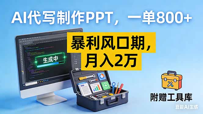 AI代写制作PPT，一单800+， 暴利风口期，月入2万【附工具】-海淘下载站
