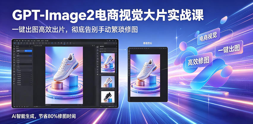 GPT-Image2电商视觉大片实战课,一键出图高效出片,彻底告别手动繁琐修图-海淘下载站