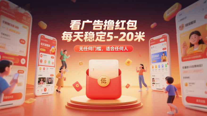 看广告撸红包,每天稳定5-20米,无任何门槛,适合任何人-海淘下载站