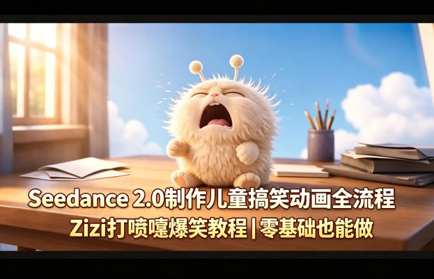 Seedance 2.0制作儿童搞笑动画全流程Zizi打喷嚏爆笑教程｜零基础也能做-海淘下载站